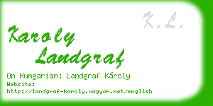karoly landgraf business card